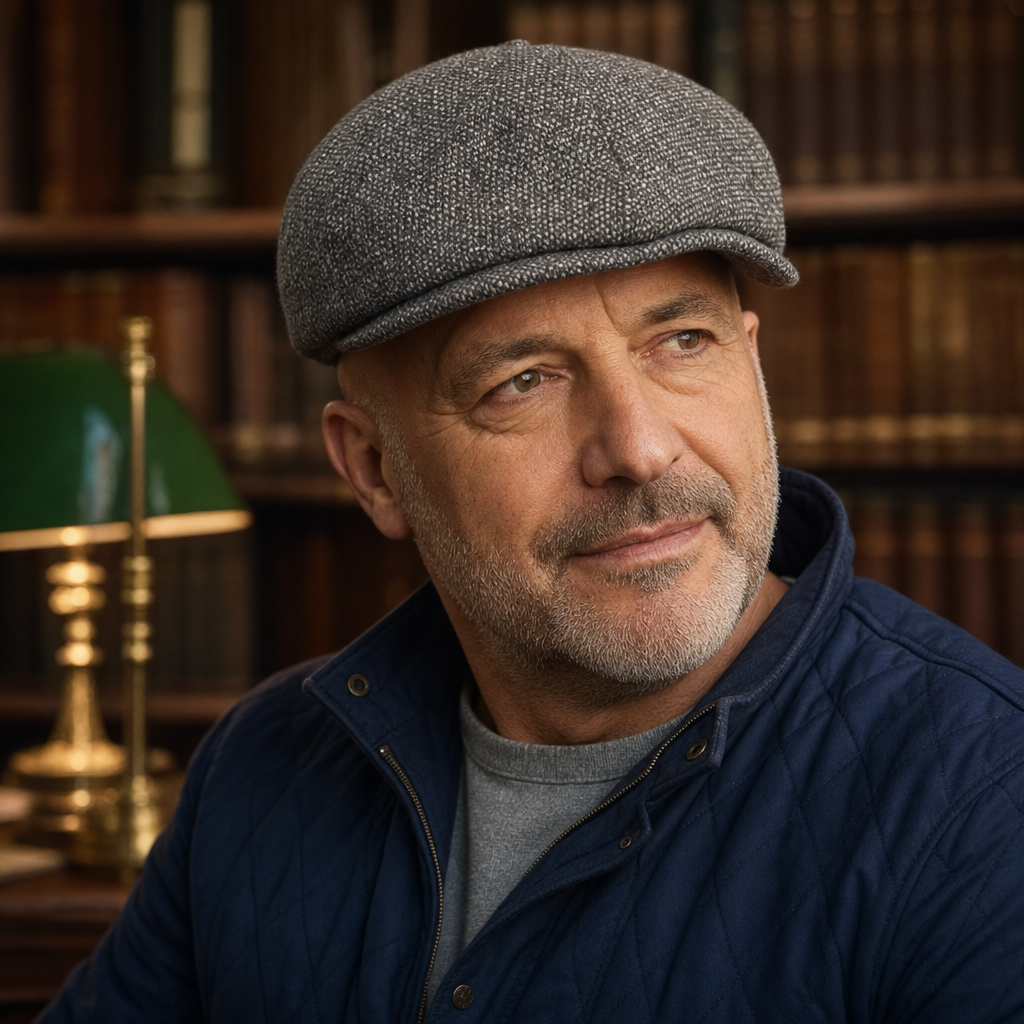 Marl newsboy cap in wool — BRIDPORT