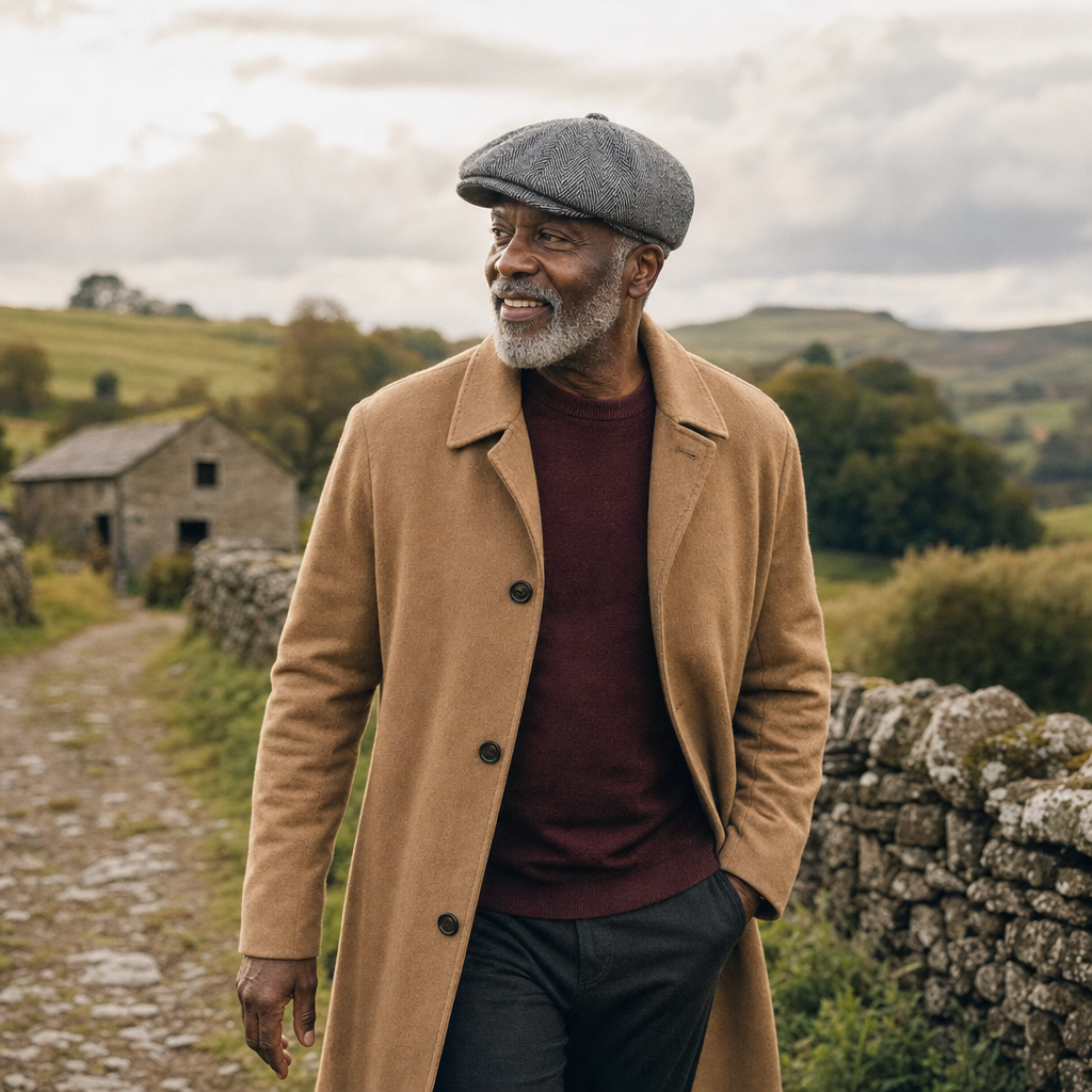 Herringbone driver cap with ear flaps in wool — HALESWORTH
