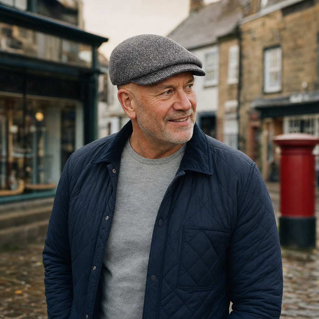 Marl newsboy cap in wool — BRIDPORT