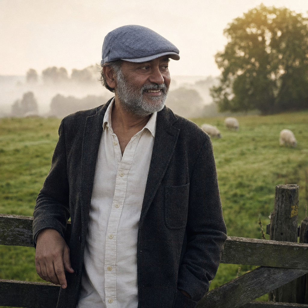 Flat cap in a linen blend — STONEHAVEN