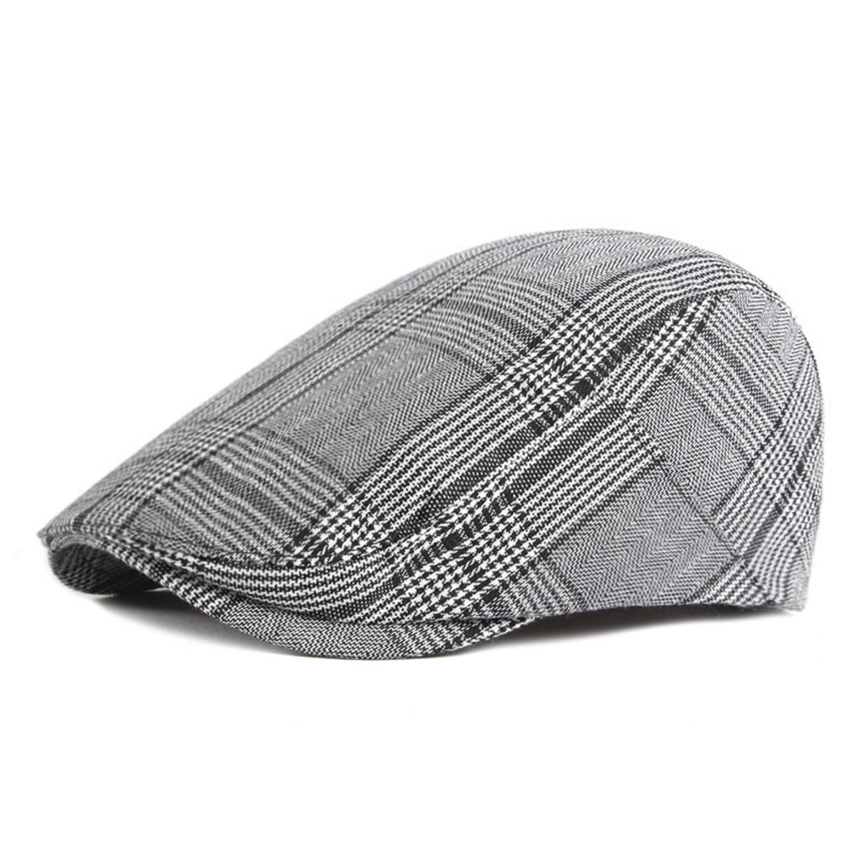 Check flat cap in cotton — CLITHEROE