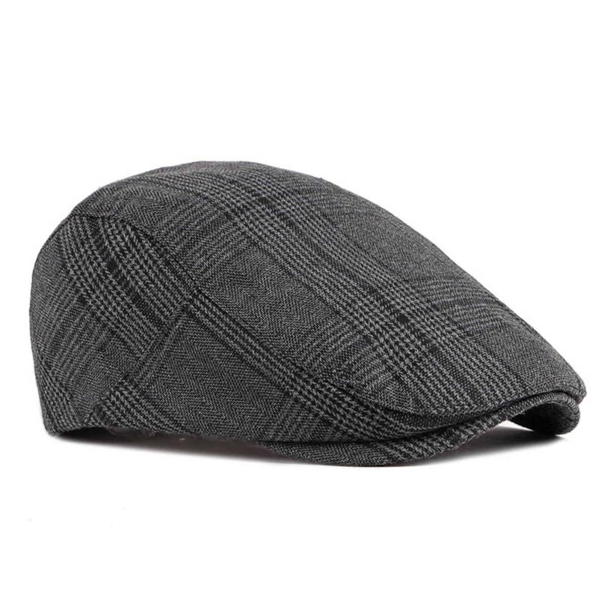 Check flat cap in cotton — CLITHEROE