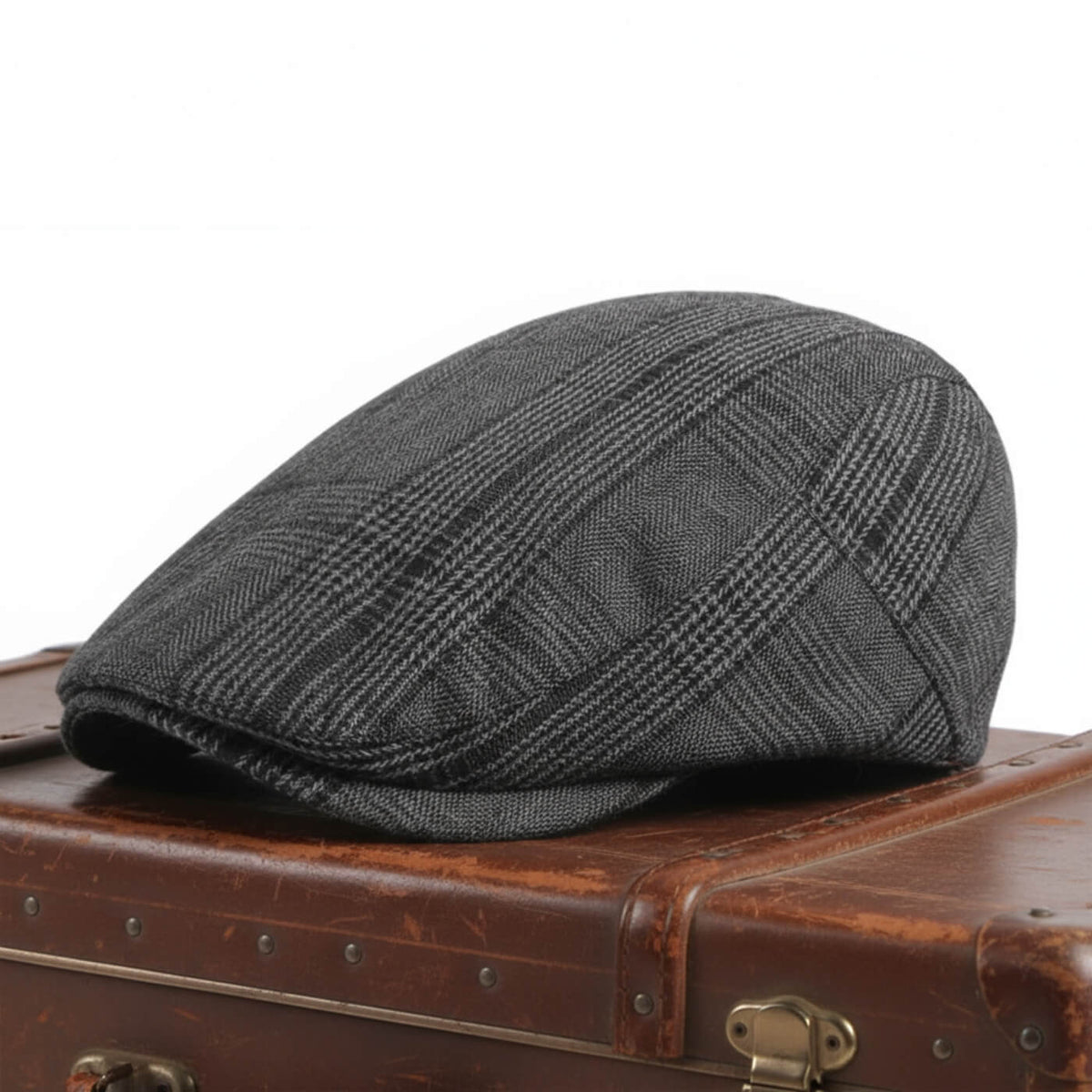 Check flat cap in cotton — CLITHEROE
