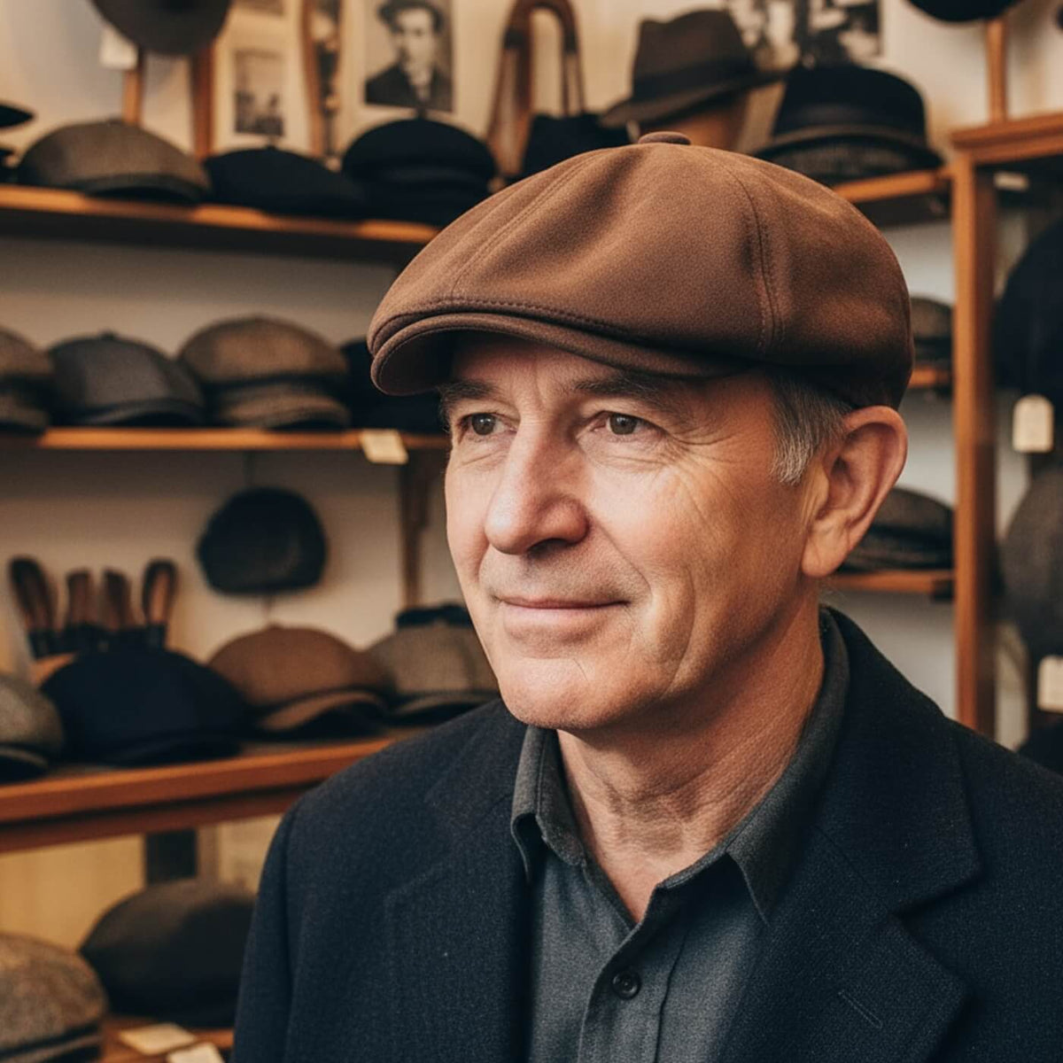 Newsboy cap in suede — EGREMONT