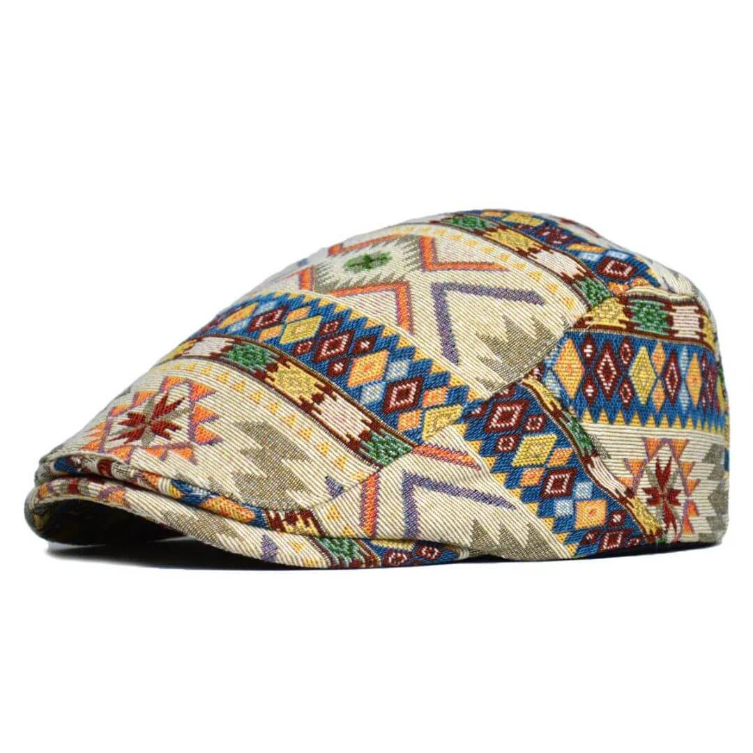 Check flat cap in cotton — ASHBOURNE
