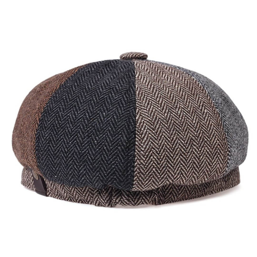 Patchwork newsboy cap in a wool blend — ILKLEY