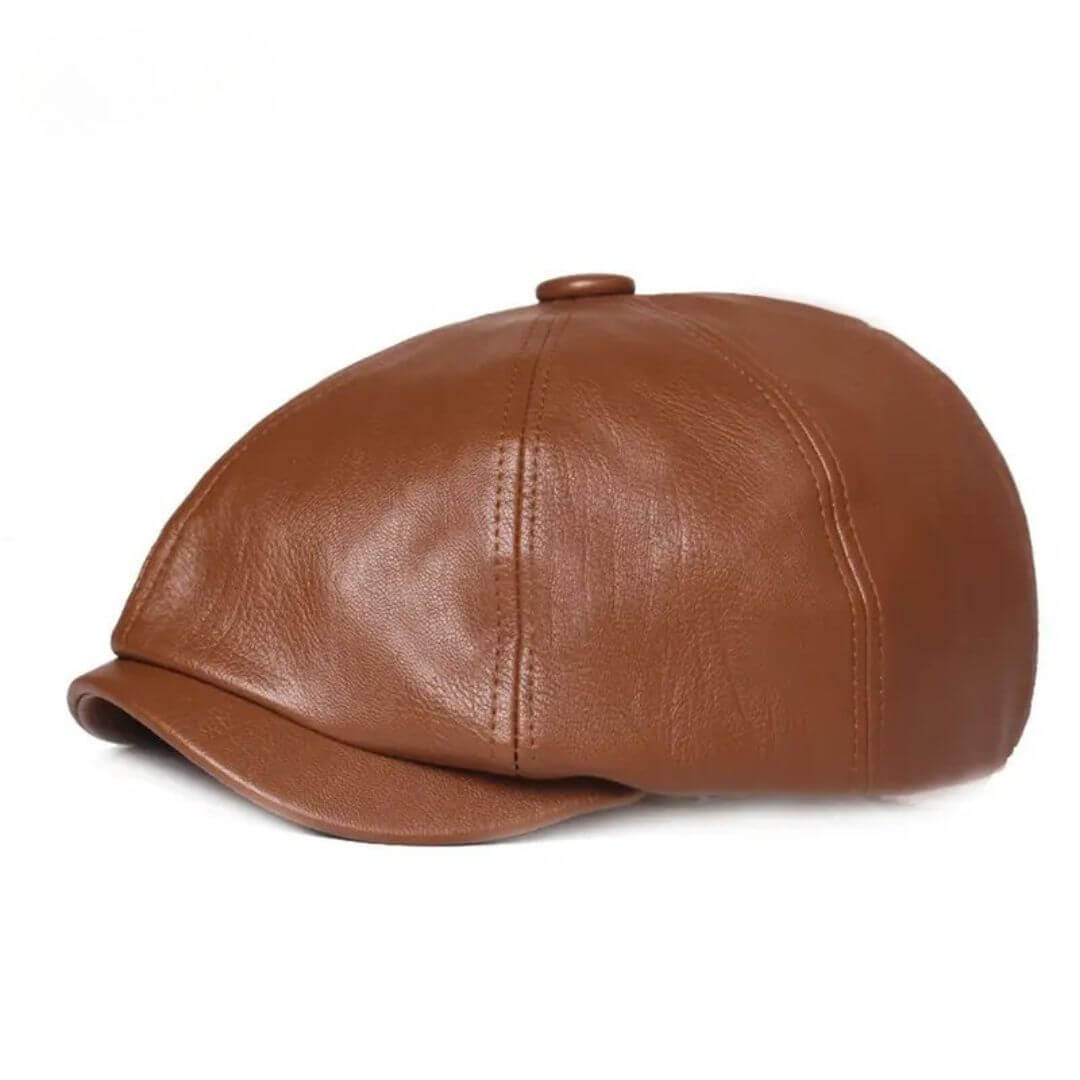 Flat cap in leather — SOUTHWOLD