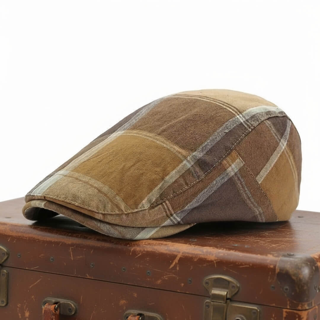 Check flat cap in cotton — LONGRIDGE