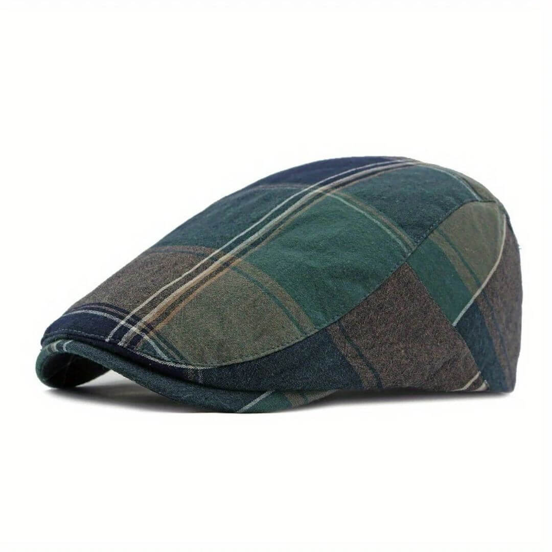 Check flat cap in cotton — LONGRIDGE