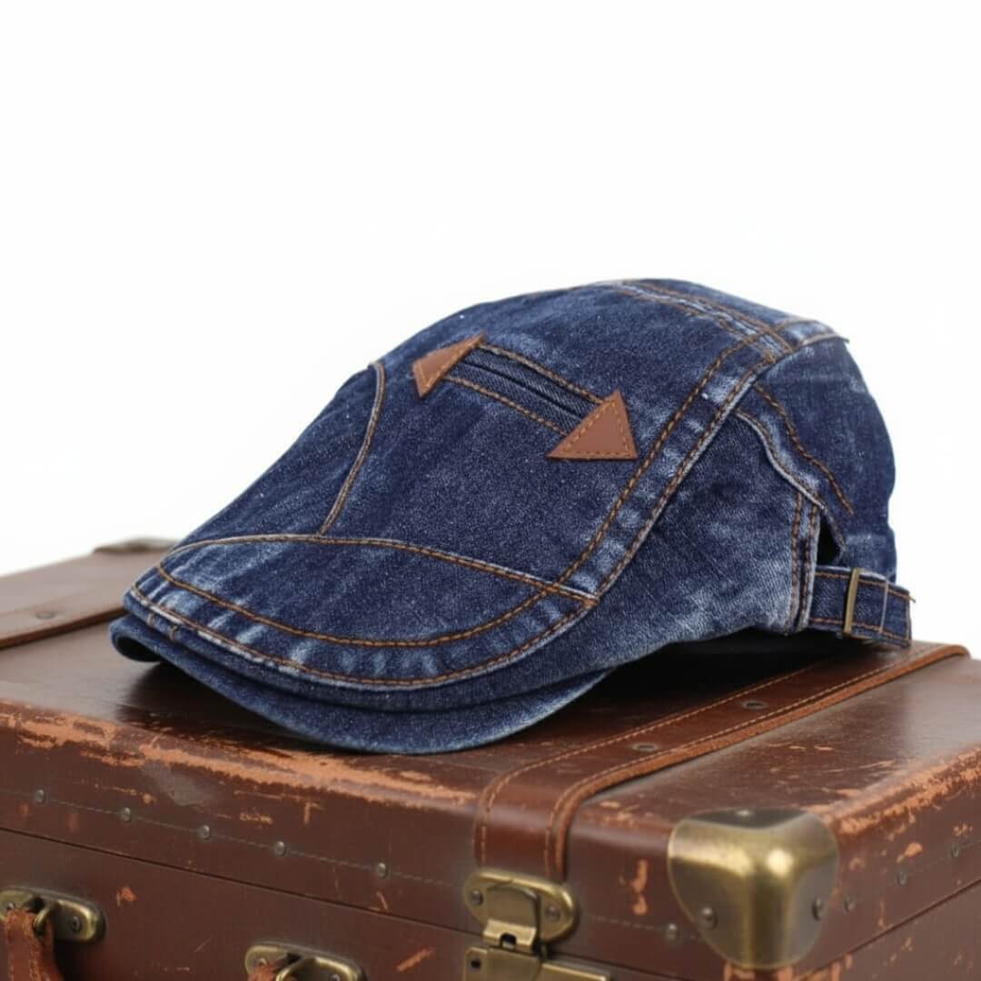 Flat cap in denim — GUISBOROUGH