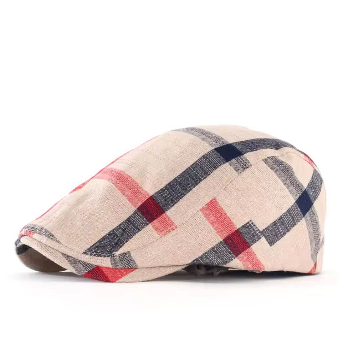 Check flat cap in cotton — CHEPSTOW