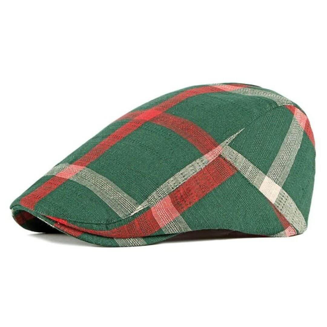 Check flat cap in cotton — CHEPSTOW