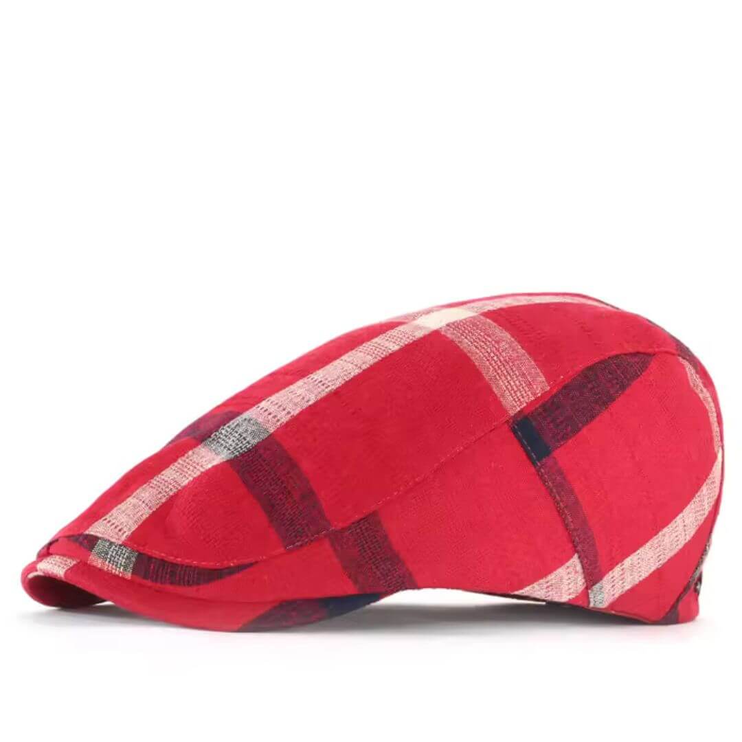 Check flat cap in cotton — CHEPSTOW