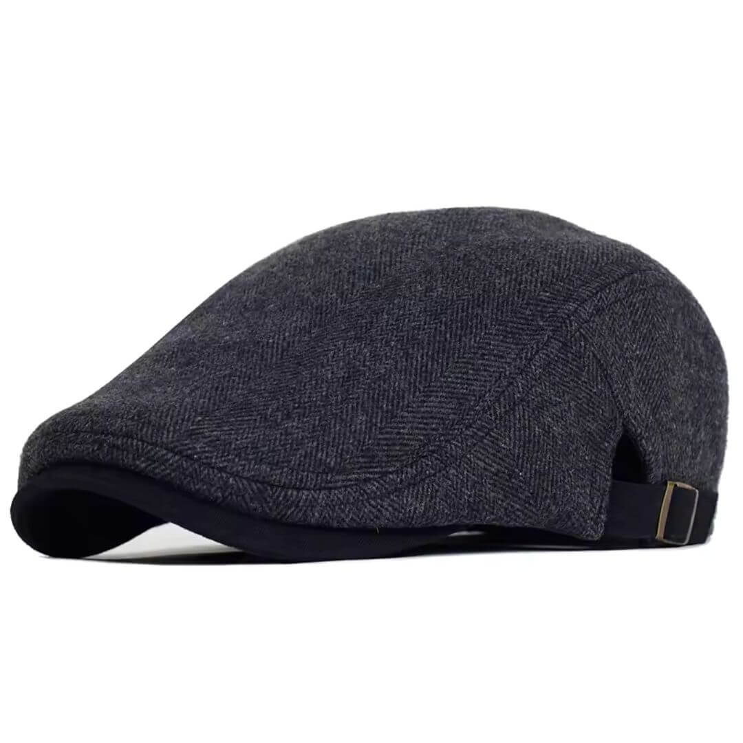 Herringbone flat cap in wool — SETTLE