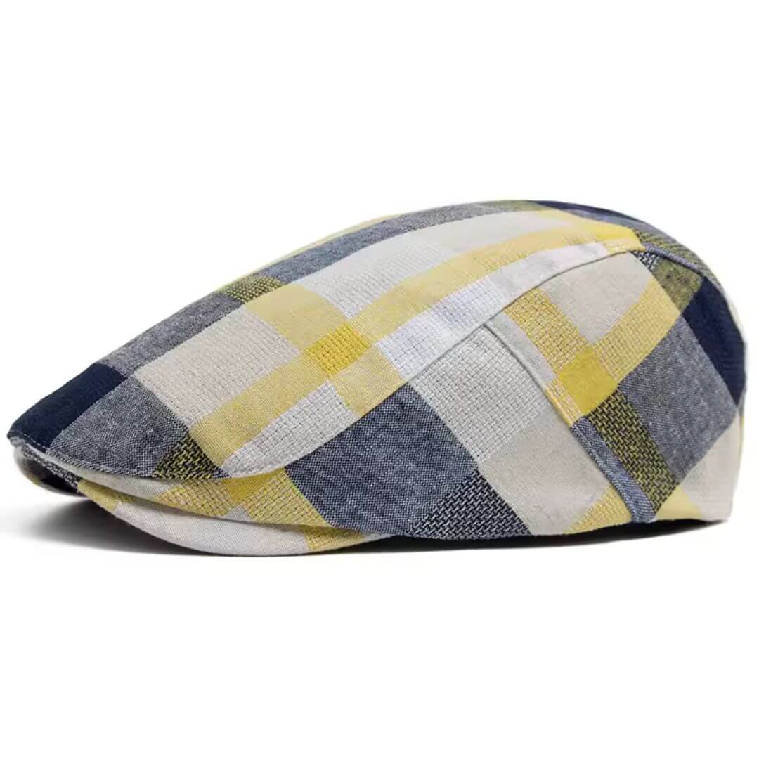 Patchwork flat cap in cotton — NARBERTH