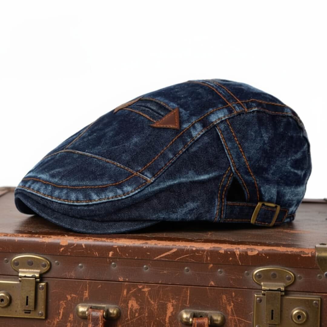 Flat cap in denim — DENBIGH