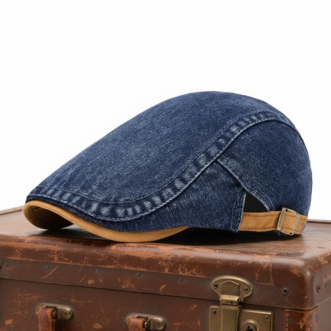 Flat cap in denim — RUTHIN