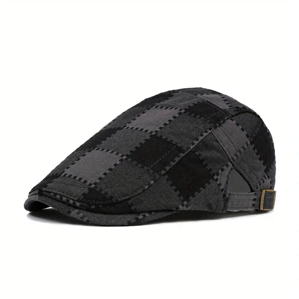 Check flat cap in cotton — AMBLE