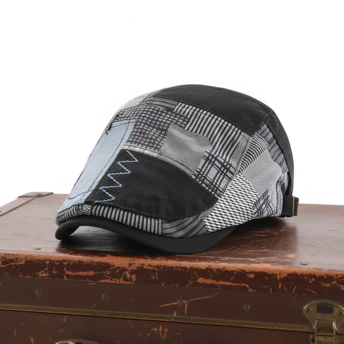 Patchwork flat cap in cotton — TENBY