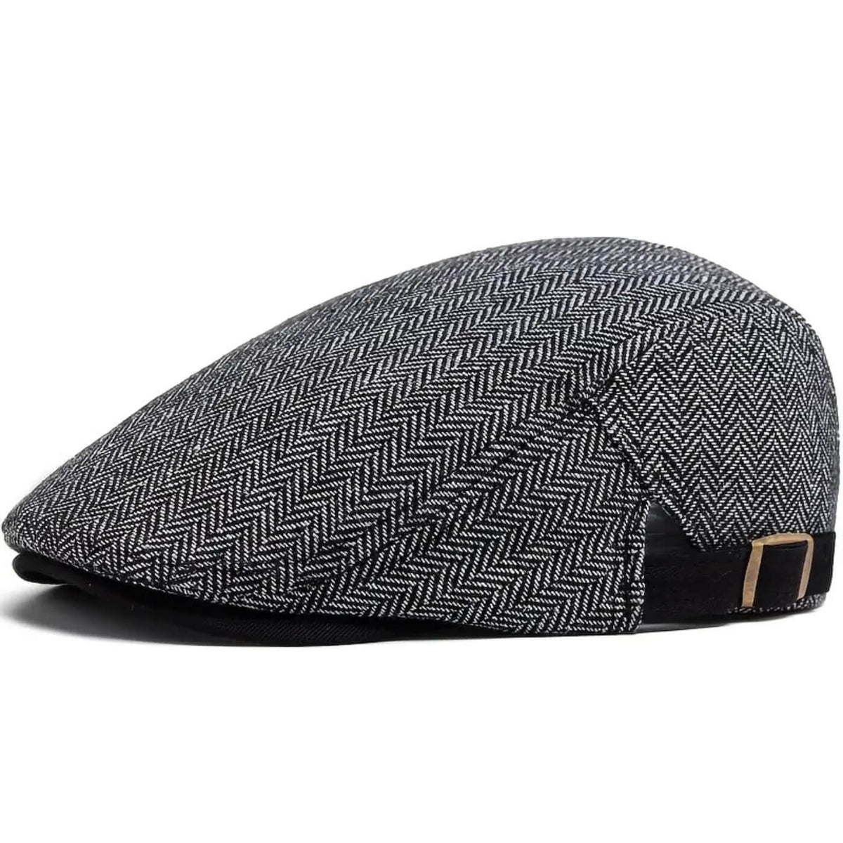 Herringbone flat cap in a wool blend — SAXMUNDHAM