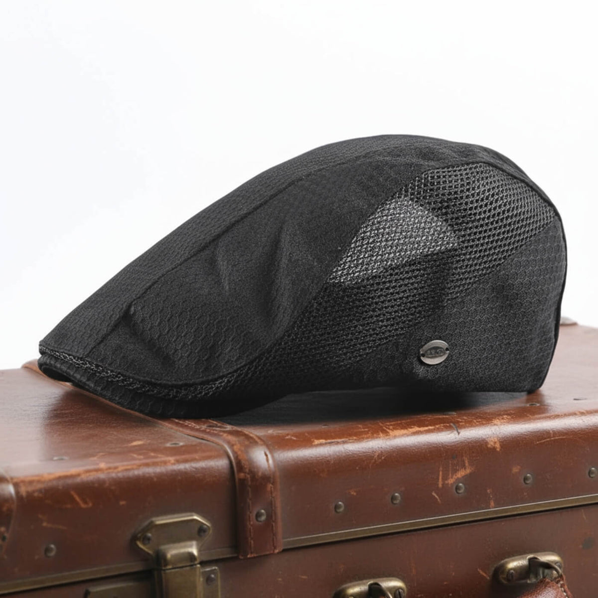 Windowpane flat cap in acrylic — ARUNDEL