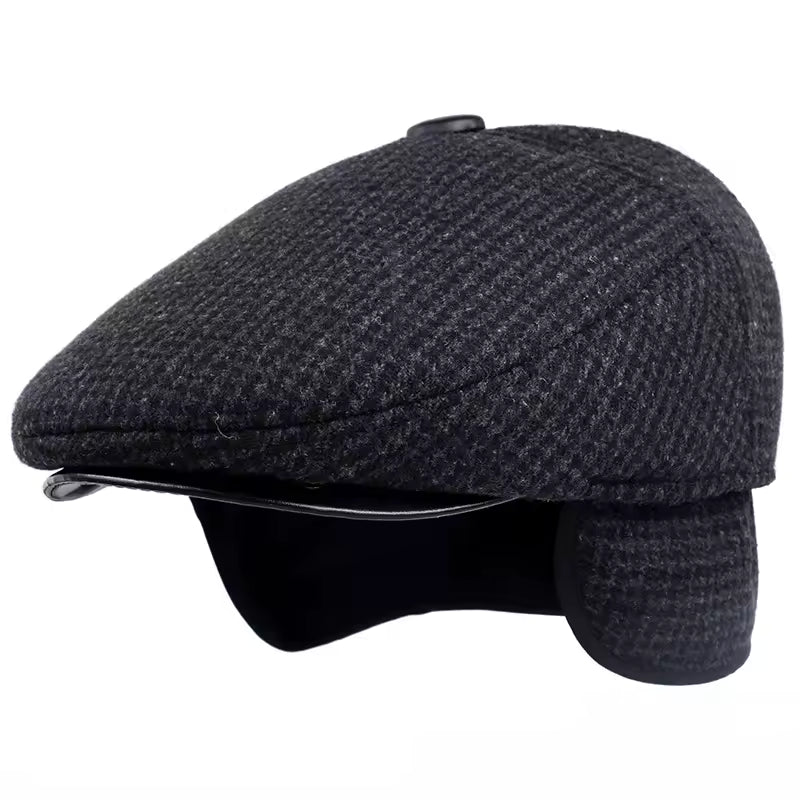 Driver cap with ear flaps in wool — OTLEY
