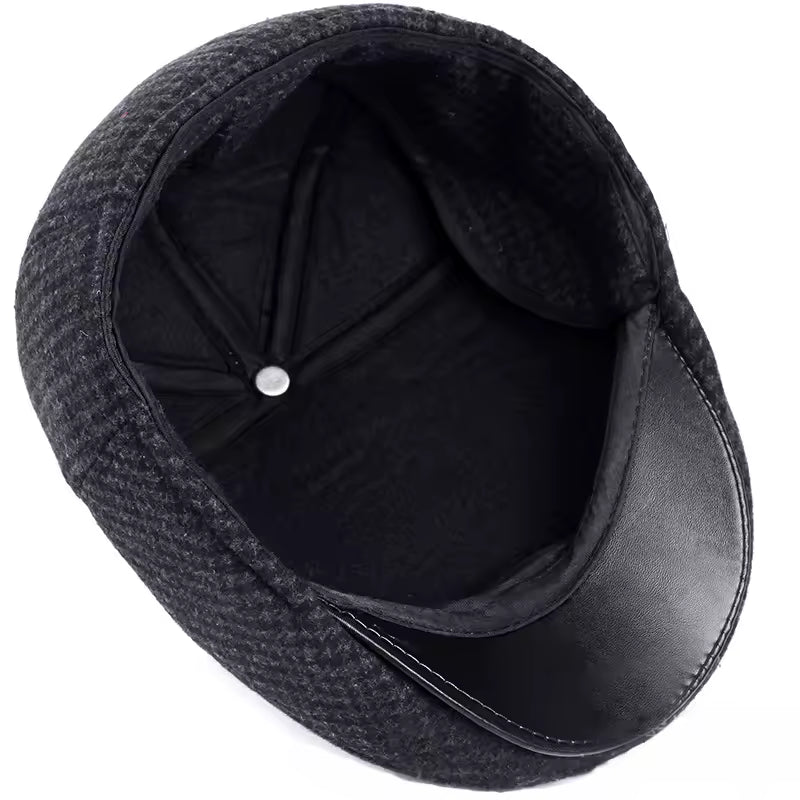 Driver cap with ear flaps in wool — OTLEY