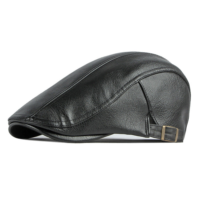 Flat cap in leather — BLANDFORD