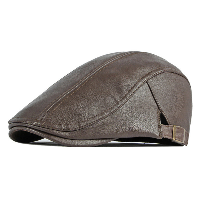 Flat cap in leather — BLANDFORD