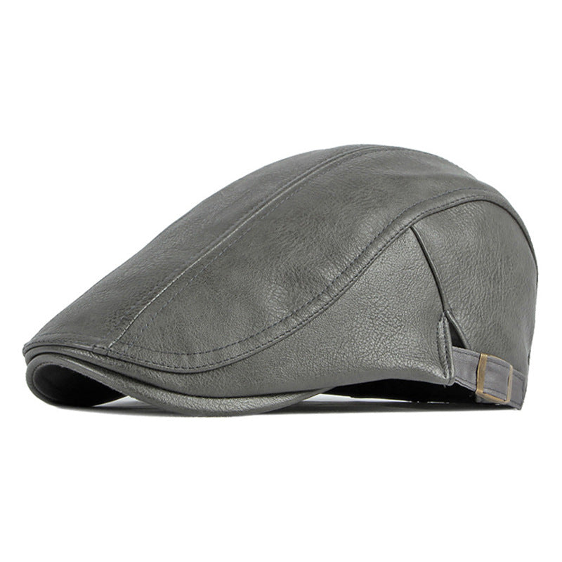 Flat cap in leather — BLANDFORD