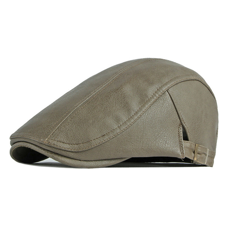 Flat cap in leather — BLANDFORD