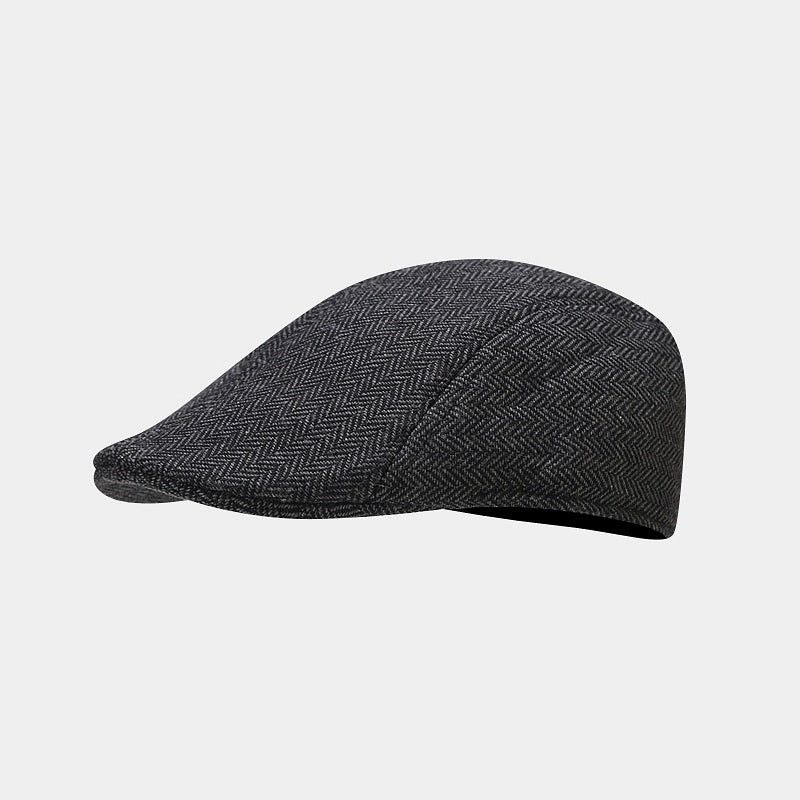 Herringbone driver cap in wool — CREWKERNE