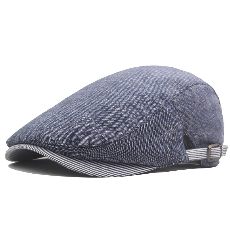 Flat cap in a linen blend — HUNTLY
