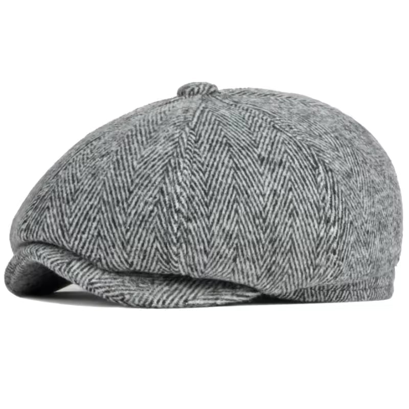 Herringbone driver cap with ear flaps in wool — SUDBURY