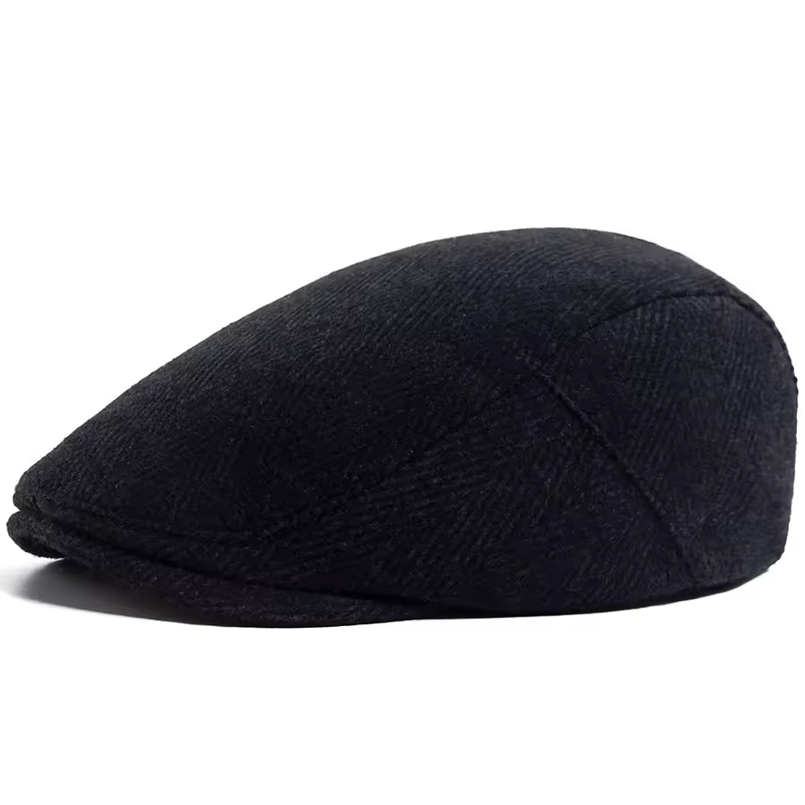 Herringbone flat cap in wool — BECCLES