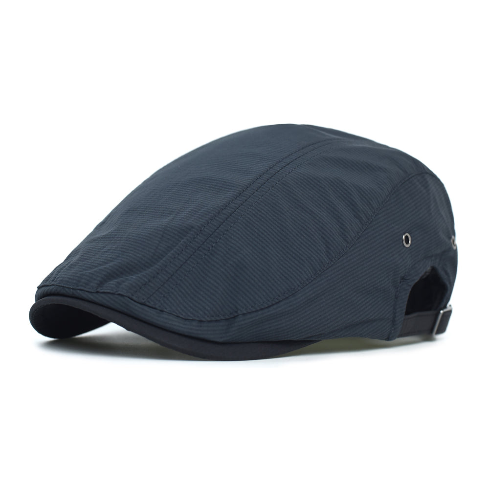 Pinstripe flat cap in cotton — BUXTON