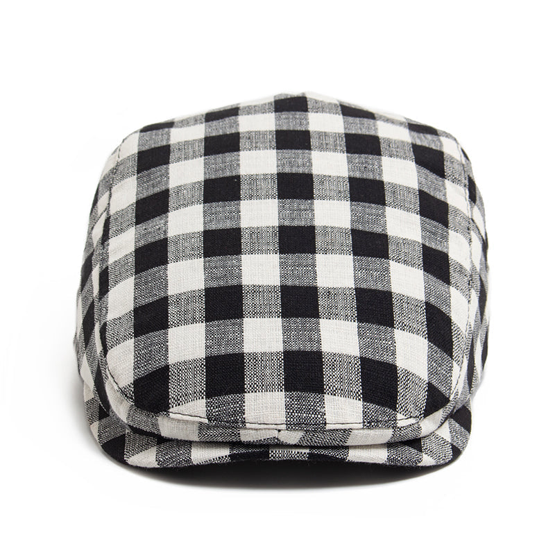 Check flat cap in cotton — SELBY