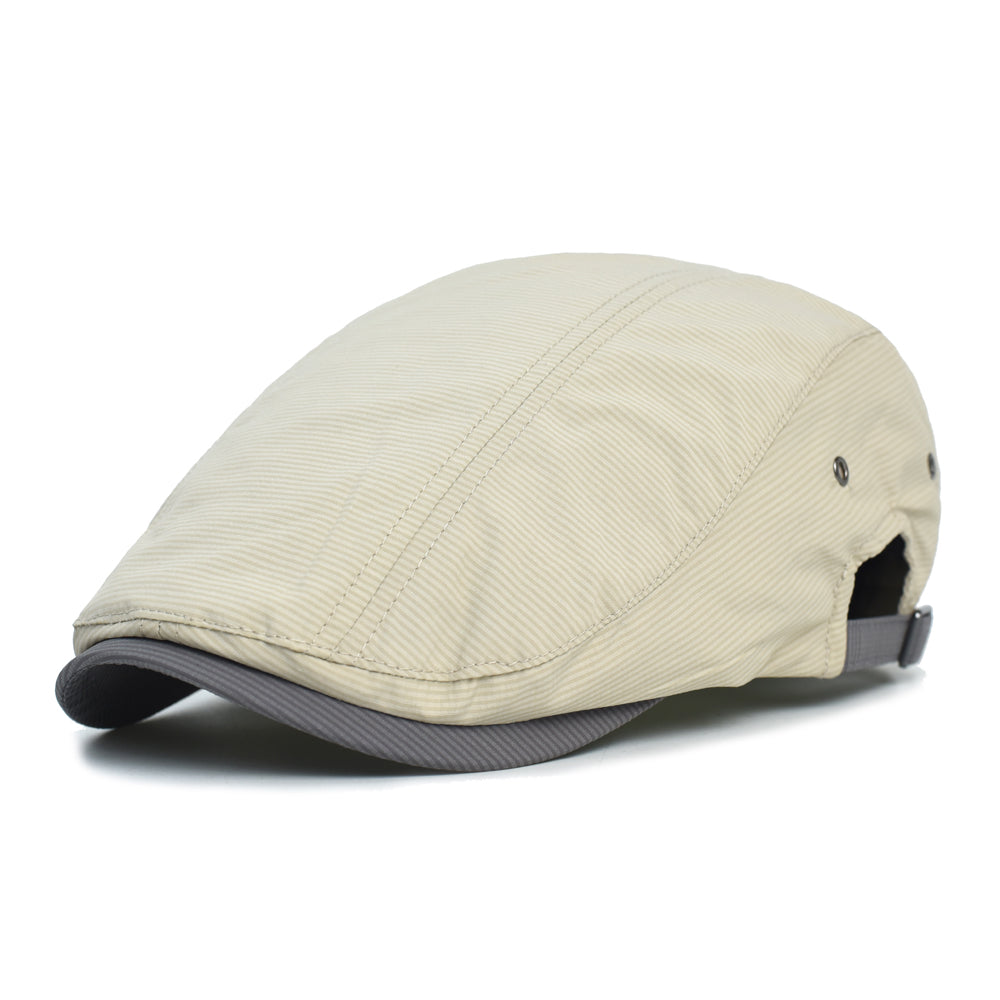 Pinstripe flat cap in cotton — BUXTON