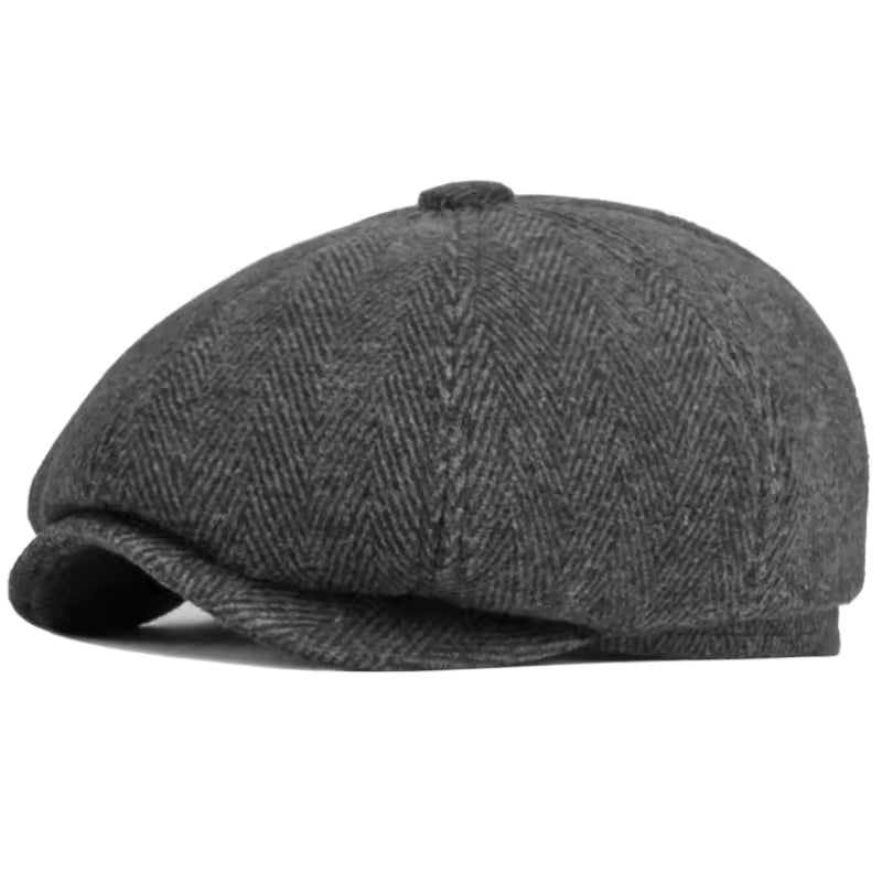 Herringbone driver cap with ear flaps in wool — SUDBURY