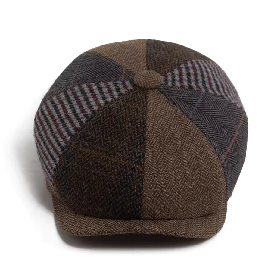 Patchwork flat cap in wool — MALTON