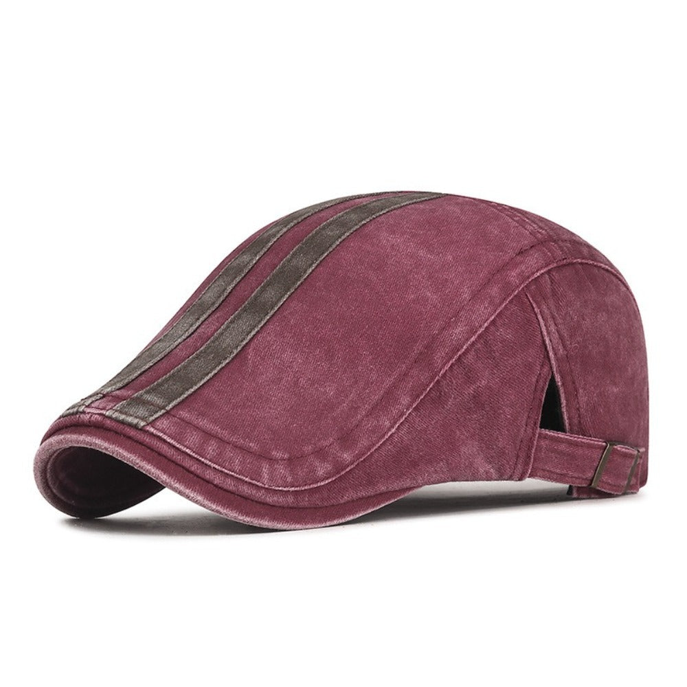 Striped flat cap in denim — LLANDOVERY