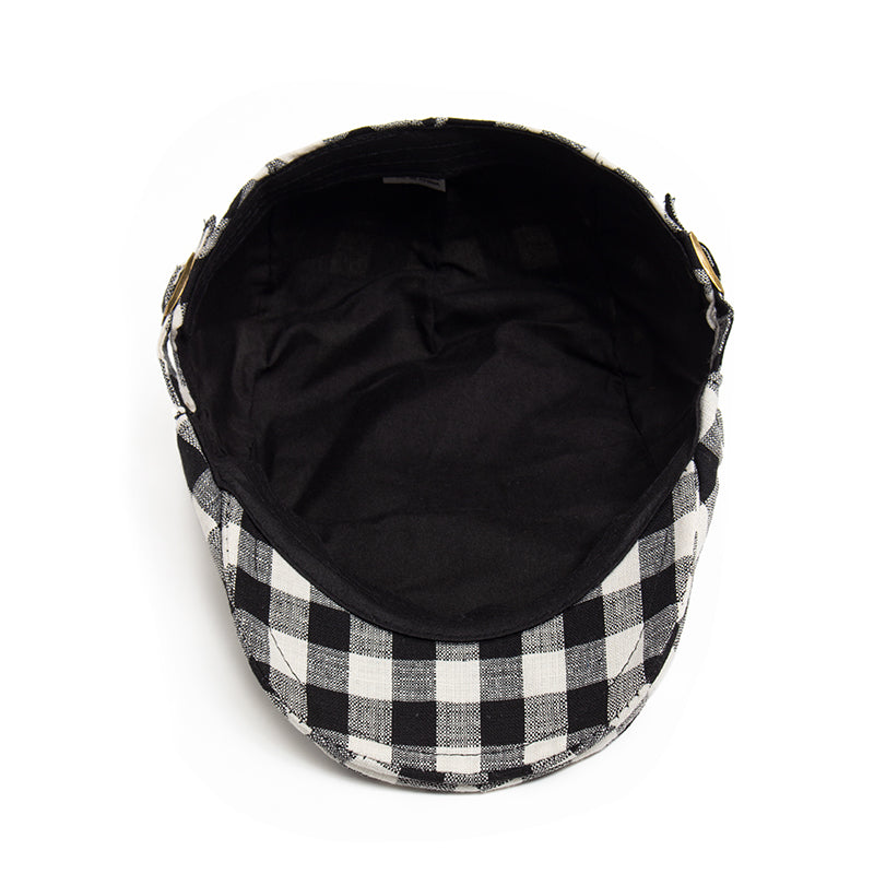 Check flat cap in cotton — SELBY