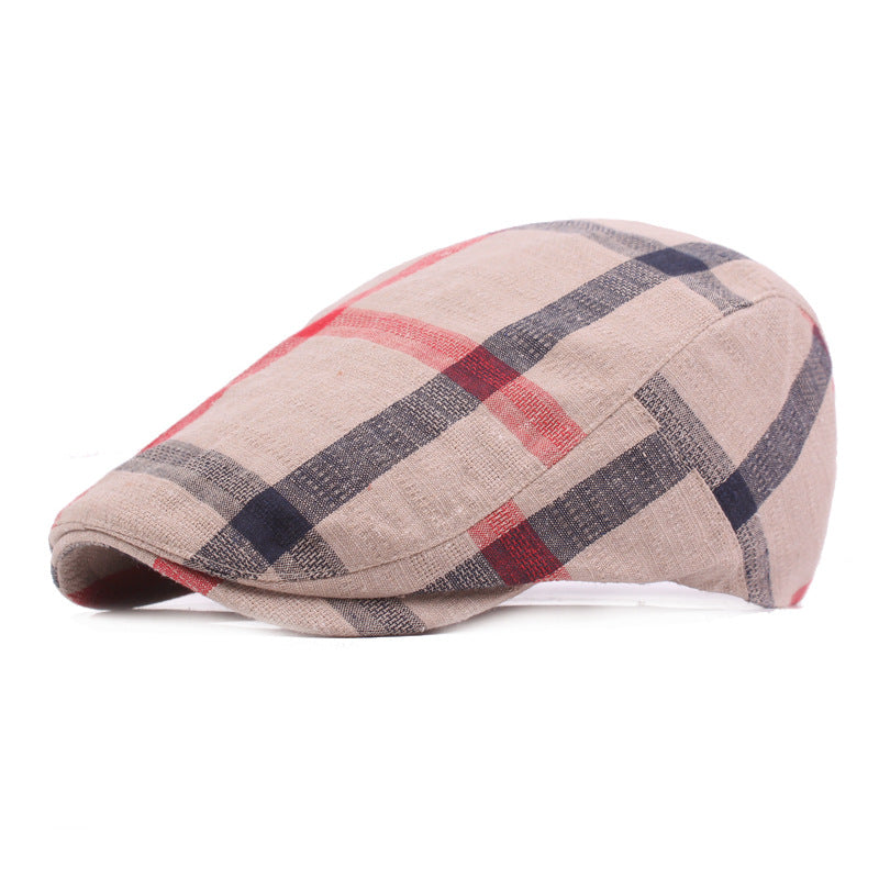 Check flat cap in cotton — EASINGWOLD