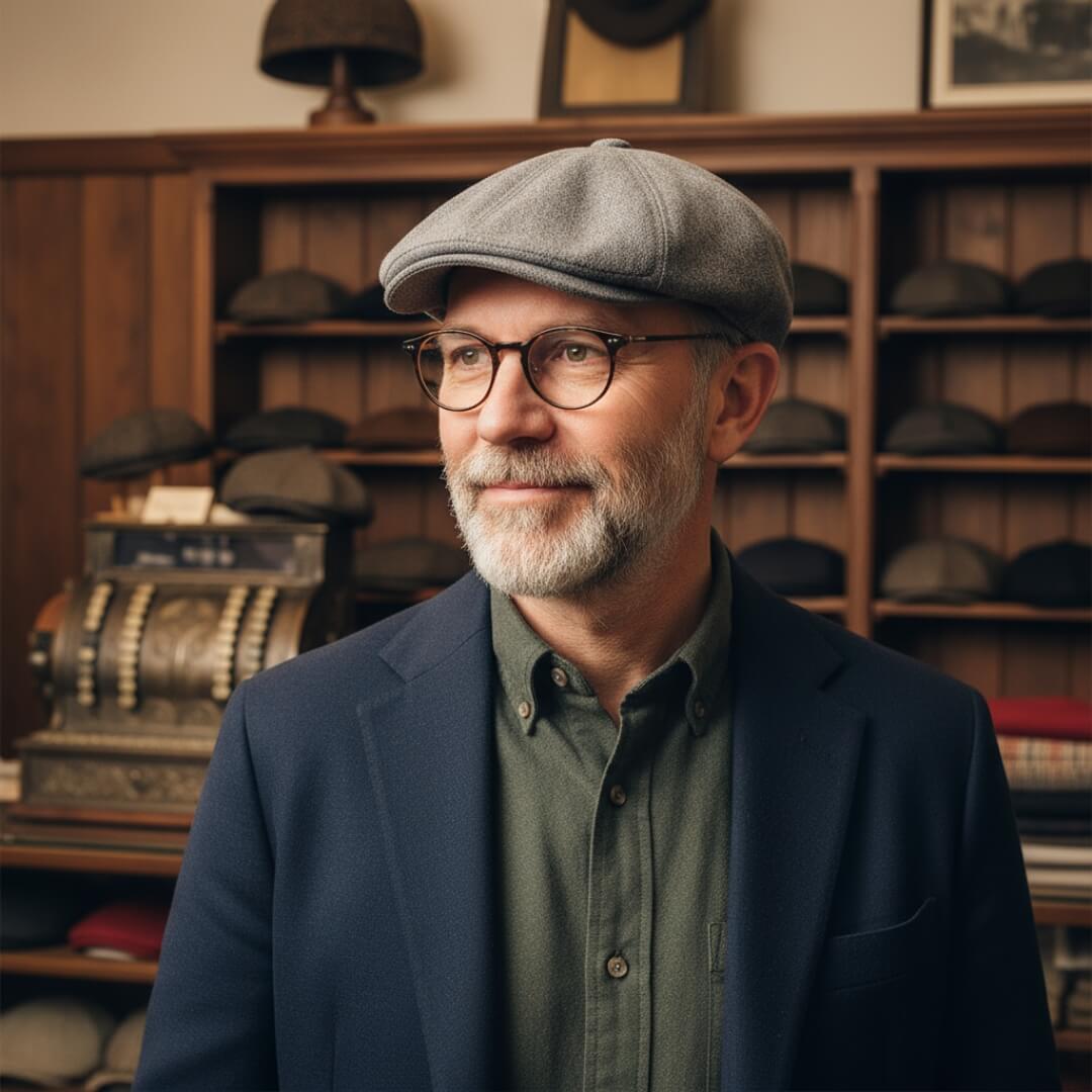 Flat cap in a linen blend — FAIRFORD