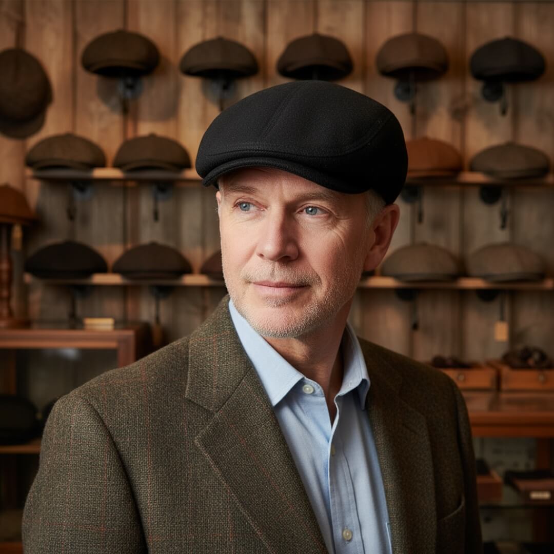 Flat cap in a wool blend — HAWES