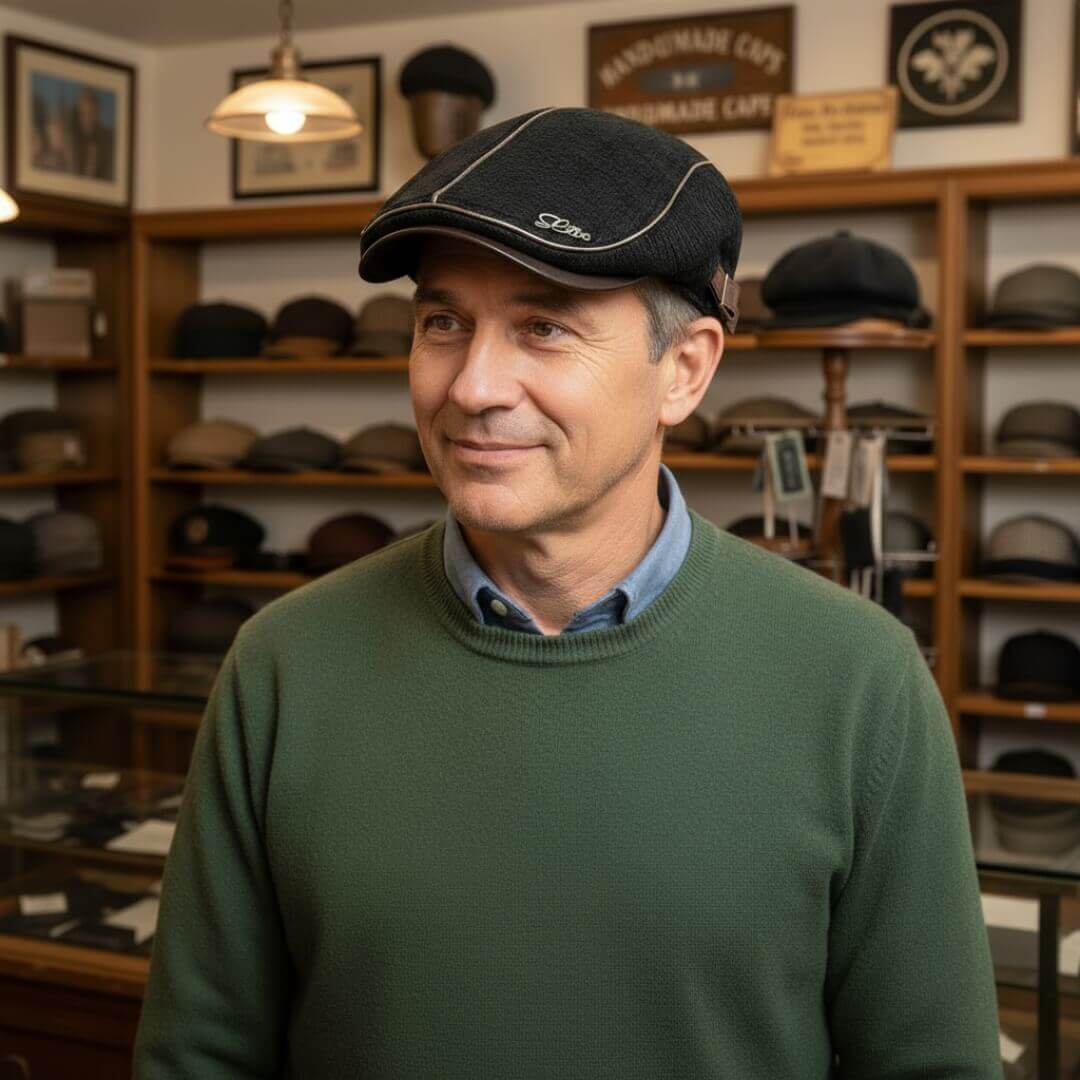 Flat cap in knit — THETFORD
