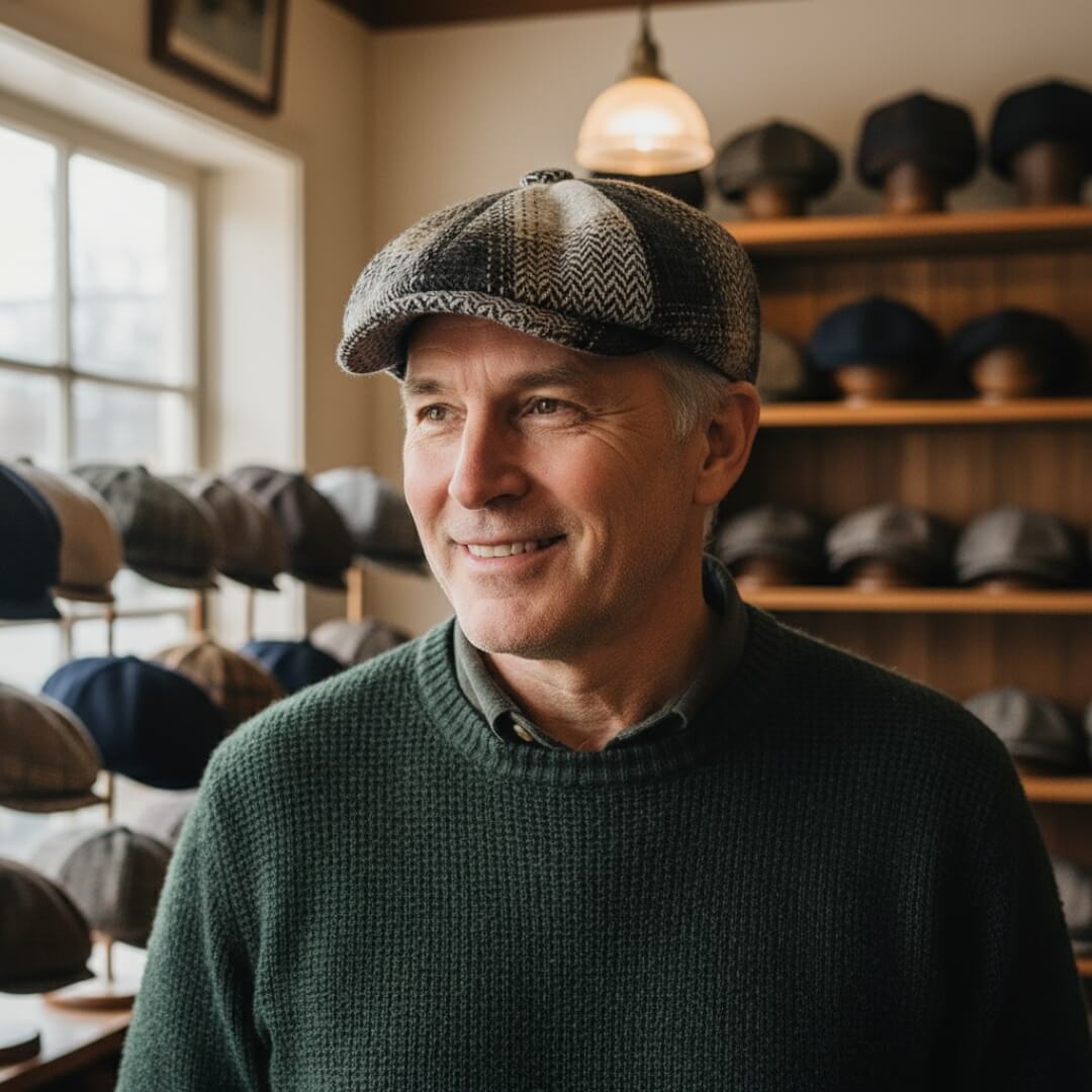 Newsboy cap in a wool blend — RIPON