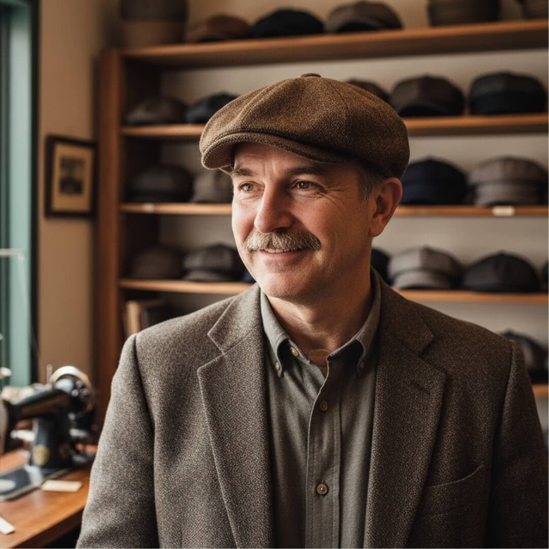 Flat cap in a linen blend — WINCHCOMBE