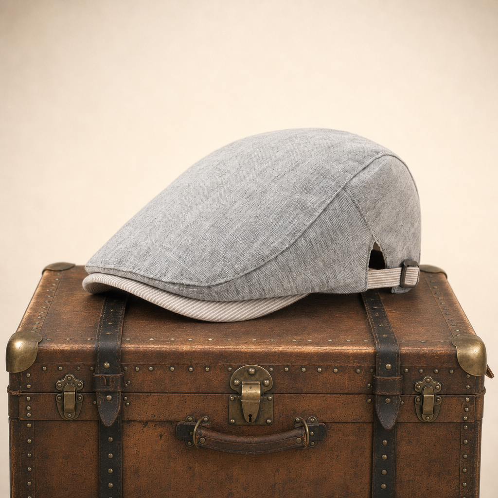 Flat cap in a linen blend — BANCHORY