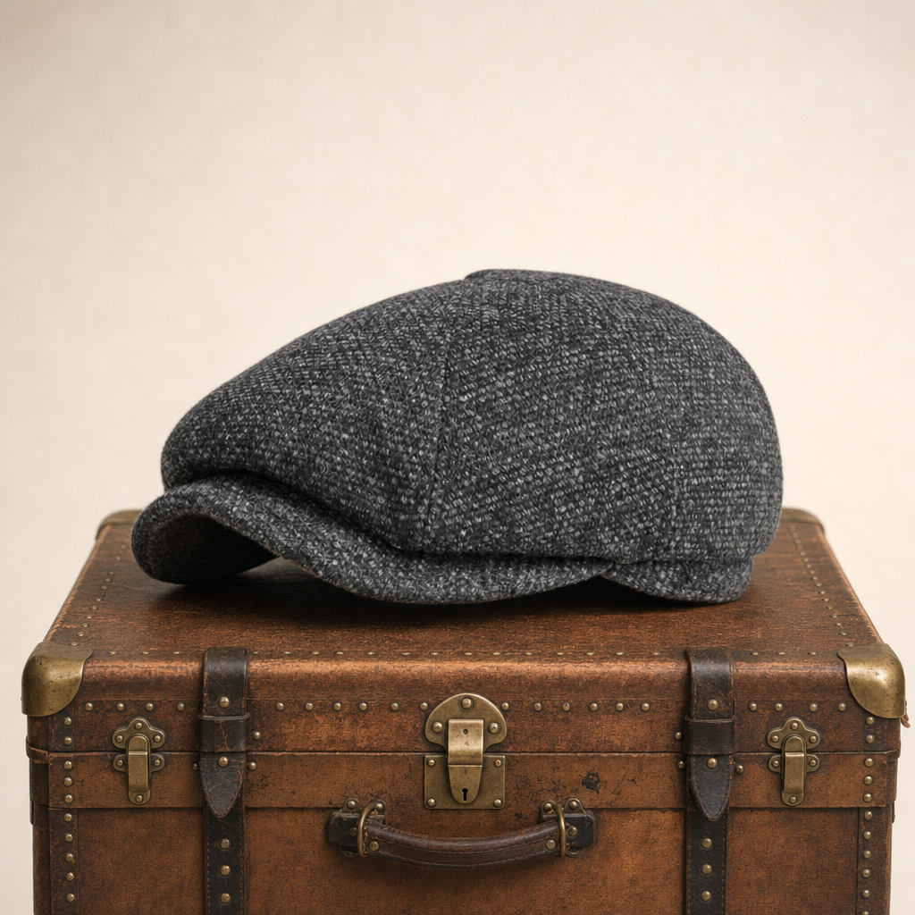 Marl newsboy cap in wool — BRIDPORT
